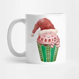 Cupcake Santa Watercolor Mug